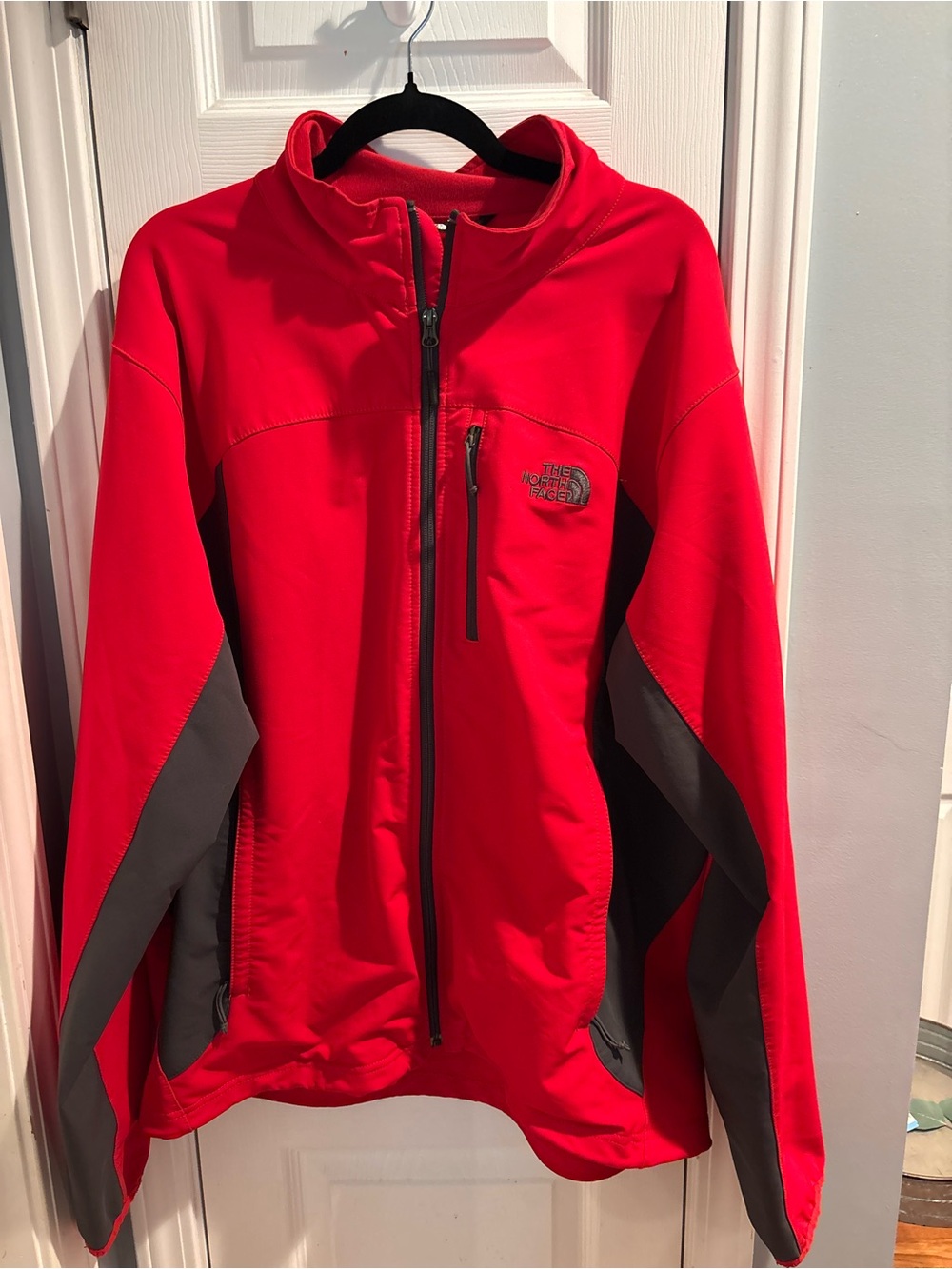 The North Face Men’s Red and Gray Softshell Jacket